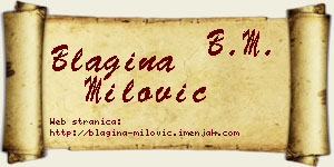 Blagina Milović vizit kartica